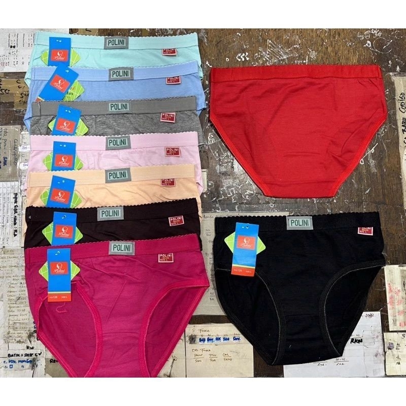 1 lusin cd wanita polini 126 ban besar termurah | celana dalam polini karet besar polos bahan katun
