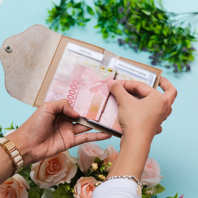 MELZA - BONIA Dompet Disiplin Keuangan Polos Mini Organizer Bulanan Dompet Pintar Pengatur Keuangan 