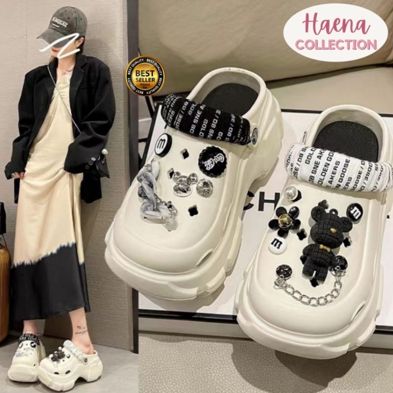 [Haena.Collection] BALANCE IMPORT Sandal Baim Wanita Trendy Stargirl JIBITZ EVA RUBBER 8888-R1
