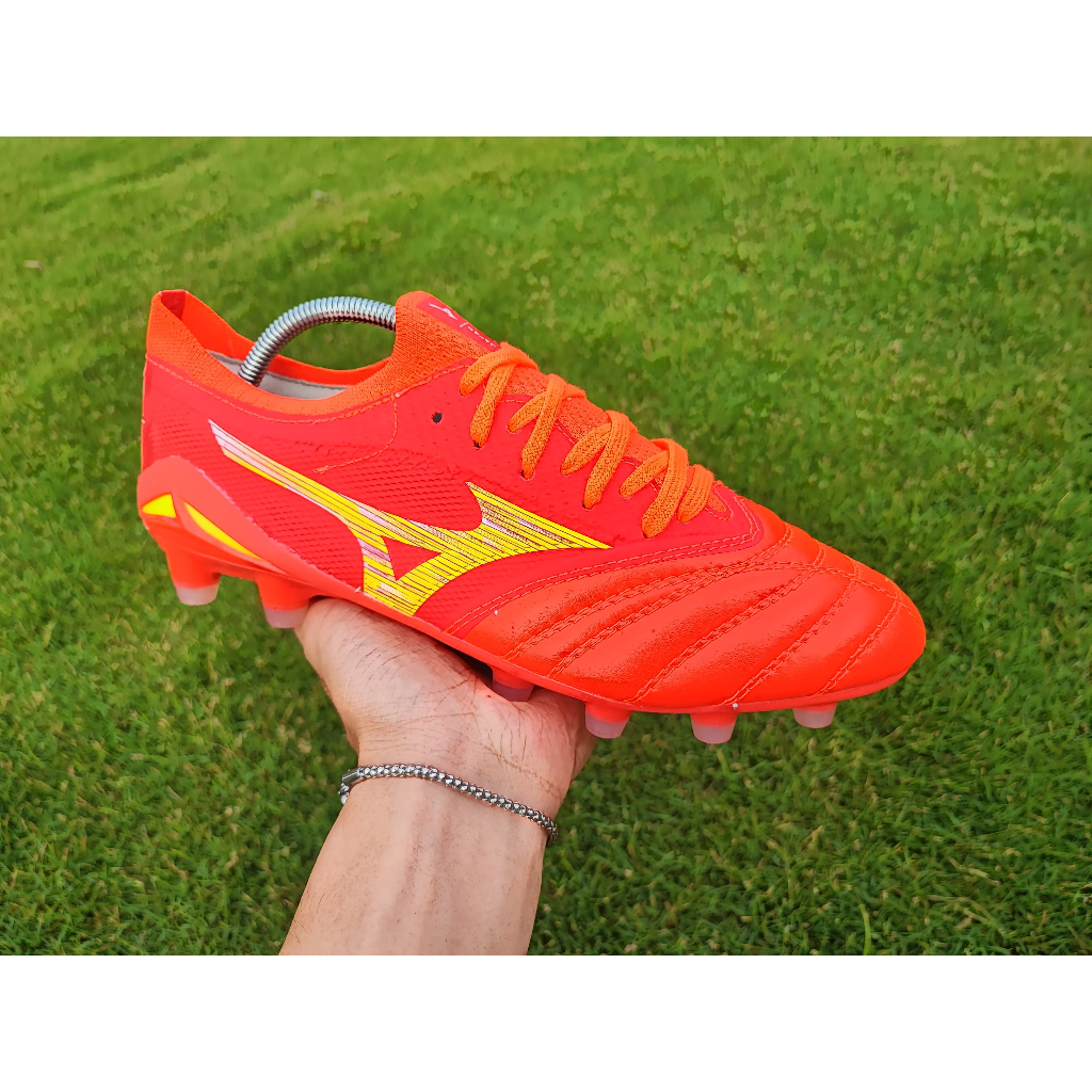 Sepatu Sepak Bola Soccer Mizuno Morelia Neo 4 IV Beta Made in Japan FG - Fiery Coral Bolt