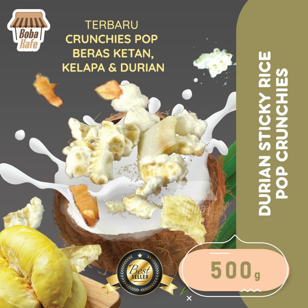 

DURIAN STICKY RICE POP CRUNCHIES - TOPING STICKY RICE RASA DURIAN @500GR