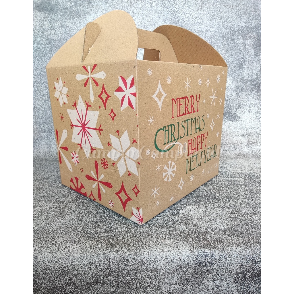 

Box Parcel Hampers 30x26x26 Natal Merry Christmas dan tahun baru Dengan Handle/Pegangang Gable Box Gift Box