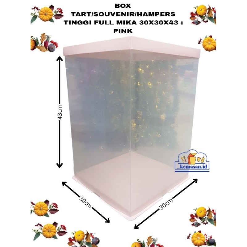 

BOX TART/SOUVENIR/HAMPERS TINGGI FULL MIKA 30X30X43 : PINK