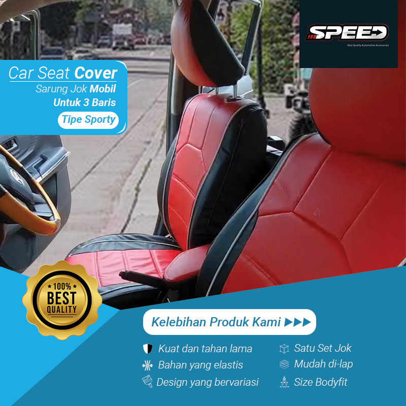 Sarung Jok Cover Jok Seat cover Seat Cover Design Sporty Model 14 Mobil Xenia 3 Baris Bahan MYO