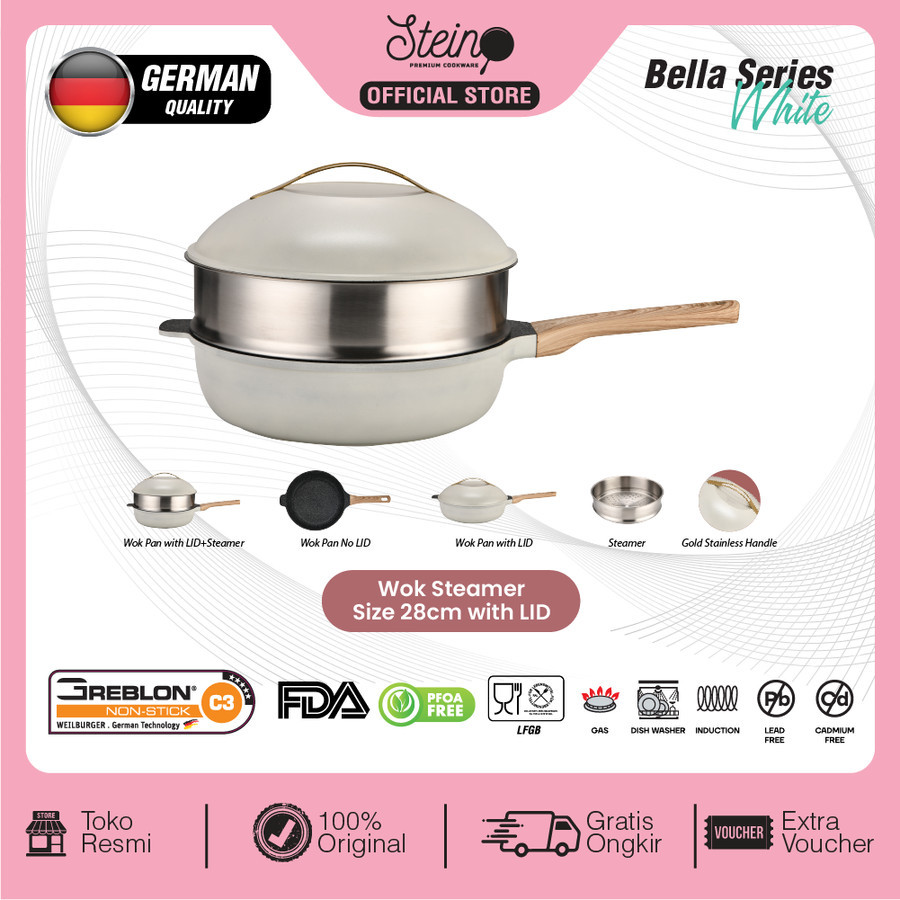 STEIN Bella series | Kukusan panci Granite Coating Greblon German