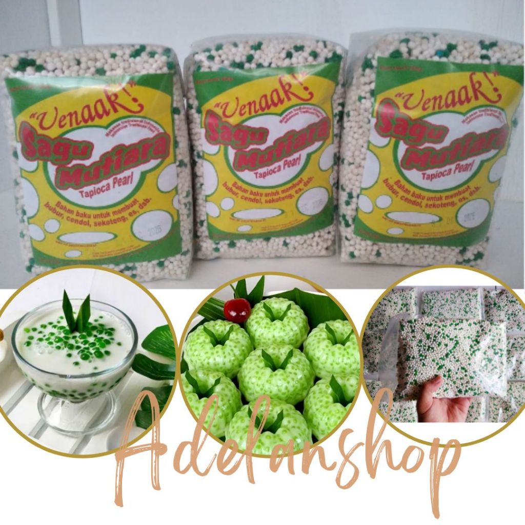 

adelanshop ⭐ Sagu Mutiara HIJAU 500 gram Cap Uenaakk / Topping minuman makanan es campur Murah