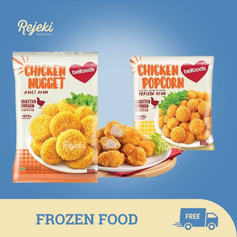 

Belfoods Chicken Nugget Naget Favorite & Chicken Popcorn - Rejeki Frozen Mart