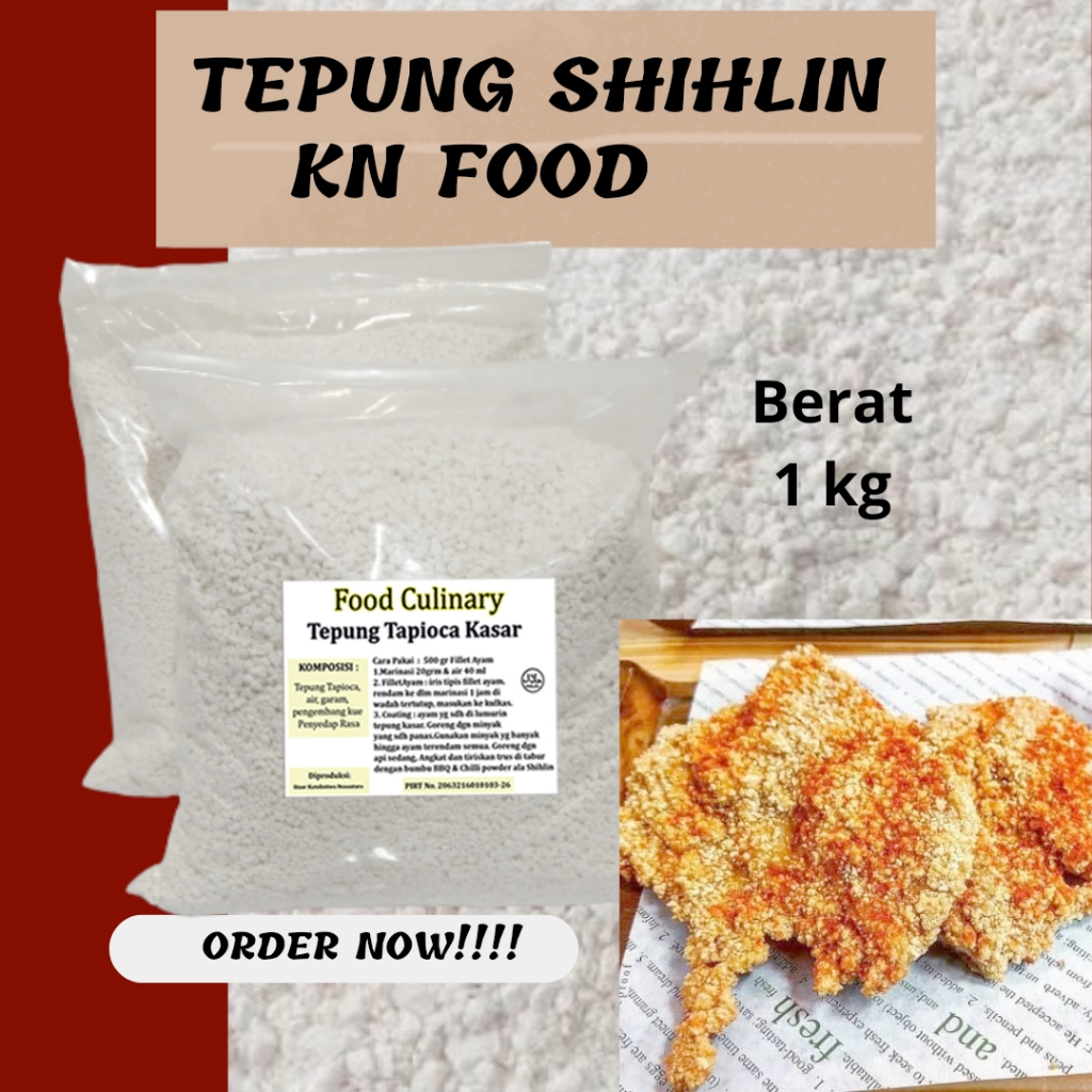 

Tepung Crispy Tepung Tapioca Kasar / Tepung Taiwan / Tepung Shihlin kasar 1kg