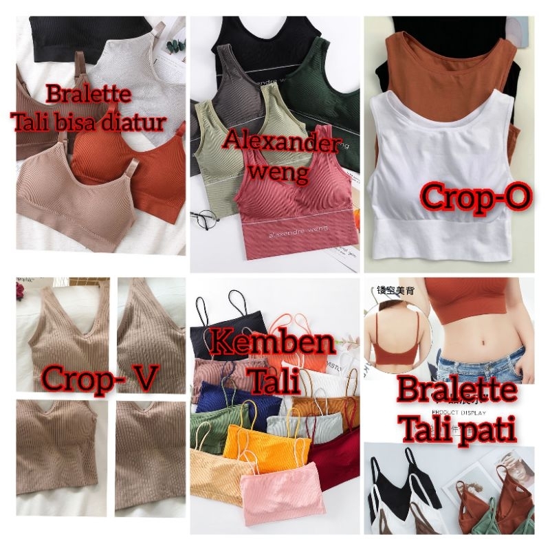 BRALETTE BRA SPORT BH ALLSIZE TANPA KAWAT ADA BUSA BISA LEPAS PASANG