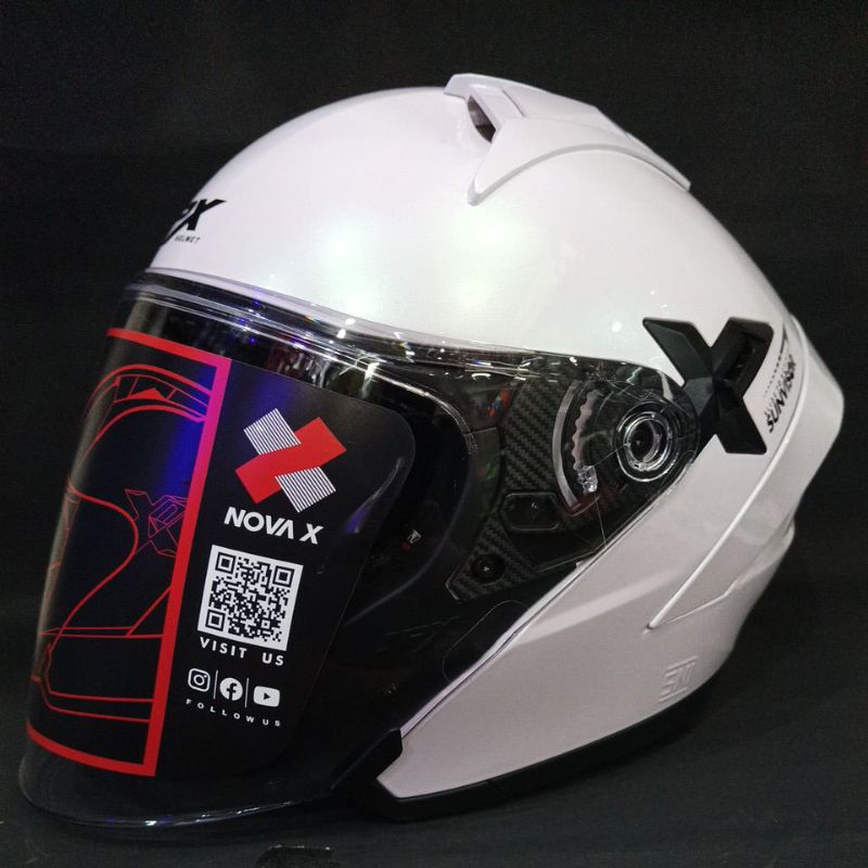 HELM JPX NOVA X V2 SOLID PEARL WHITE JPX NOVA X