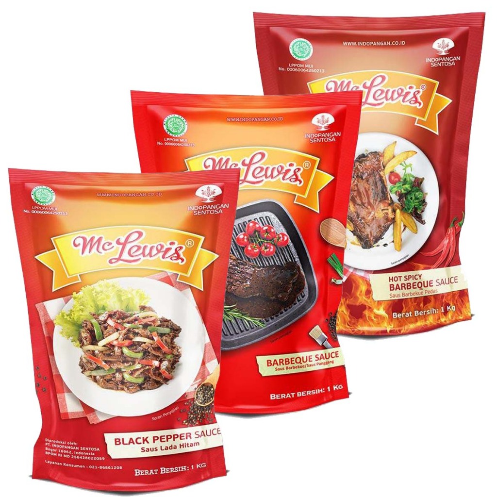 

Mc lewis black pepper sauce 1kg / mc lewis hot spicy barbeque sauce 1kg / mc lewis barbeque sauce 1kg