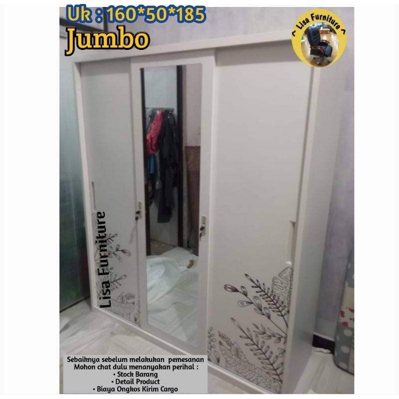 Lemari Besi Pakaian|Lemari Besi Pakaian Sliding|Lemari Besi Pakaian Sliding 2 Pintu|Lemari Besi Paka