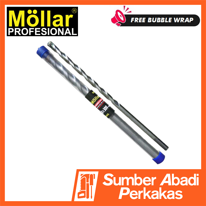 MOLLAR Mata Bor Beton 8mm Panjang 30cm 300mm 12" Impact Drill Bit Tembok Dinding