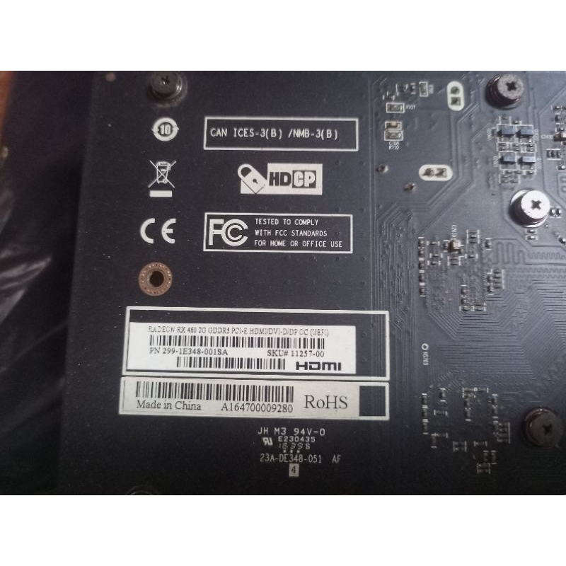 Sapphire RX460 2GB GDDR5 OC BEKAS
