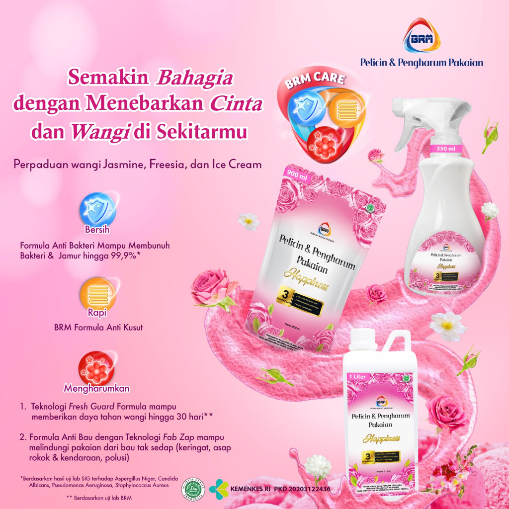 Mawar PINK (Happiness)  super laundry dari Berkah Rosita Mandiri/parfum laundry/pewangi gosokan/pewa