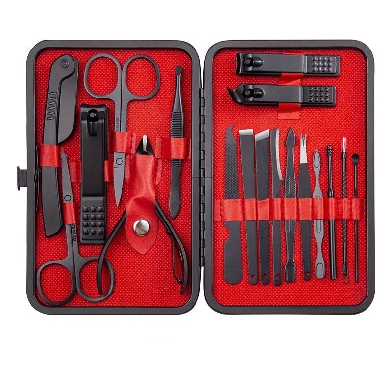 Gunting Kuku Set Black Stainless Steel Super Lengkap / Gunting Kuku Set Hitam