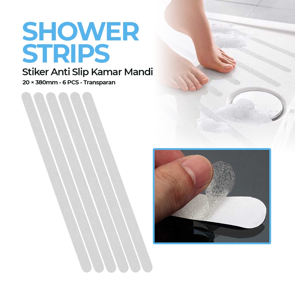 Stiker / Lakban Strip Anti Licin Slip di keramik  Kamar Mandi 20x380mm