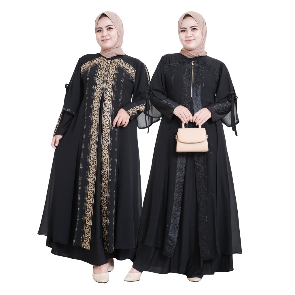 Gamis Abaya Fitri 465 / Abaya Jersey / Abaya Cantika / Abaya Bordir / Abaya Comera