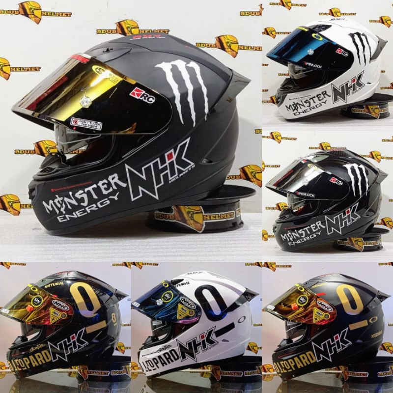 Helm full face Nhk gp1000 solid black doff/hitam doff paket ganteng visor flat iridium 100% ORIGINAL