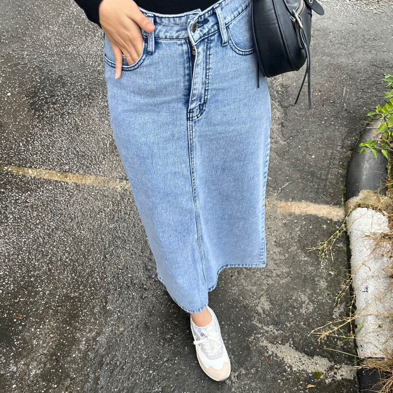 Stiego Snow Blue Skirt Jeans Wanita Rok Jeans