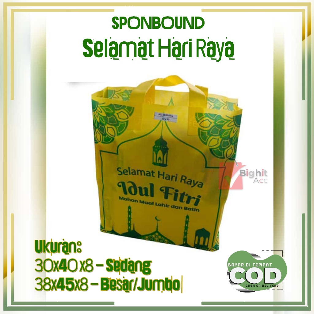 

[HEMAT] Isi 3 pcs Goodie Bag Handle Spundbond Idul Fitri / Tas Lebaran / Tas Idul Fitri