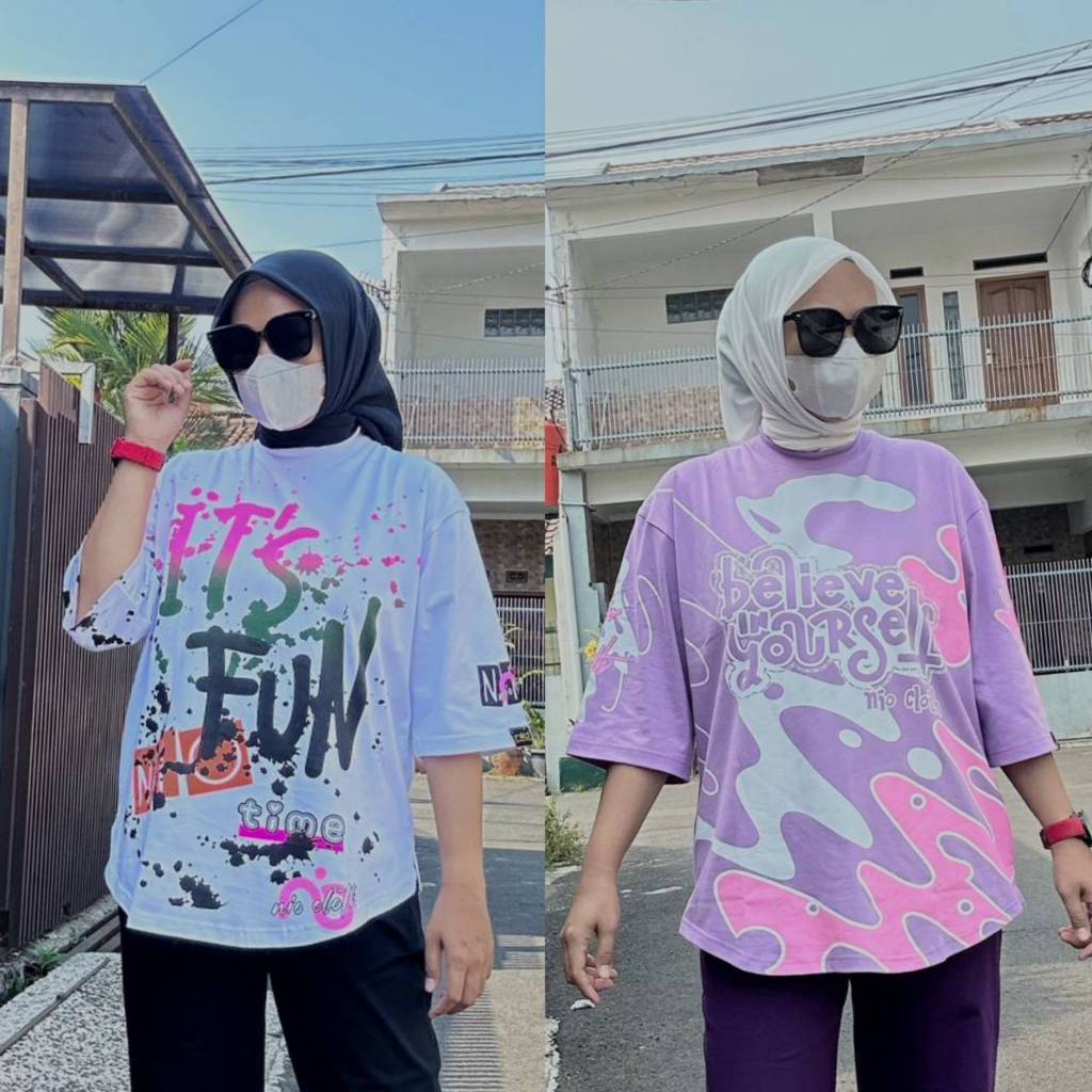 Atasan Baju Wanita Kekinian NIO PERFORMANCE Kaos Combed 20s Super Premium Model OVERSIZE