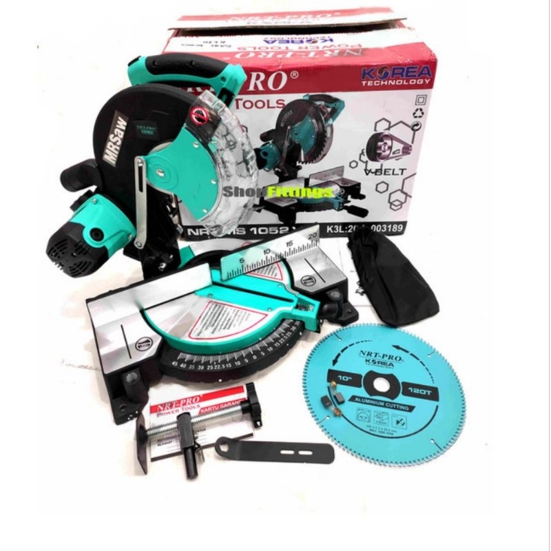 Mitersaw nrt pro 10" inc ms 1052/ mesin pemotong alumunium 10 inc nrt pro
