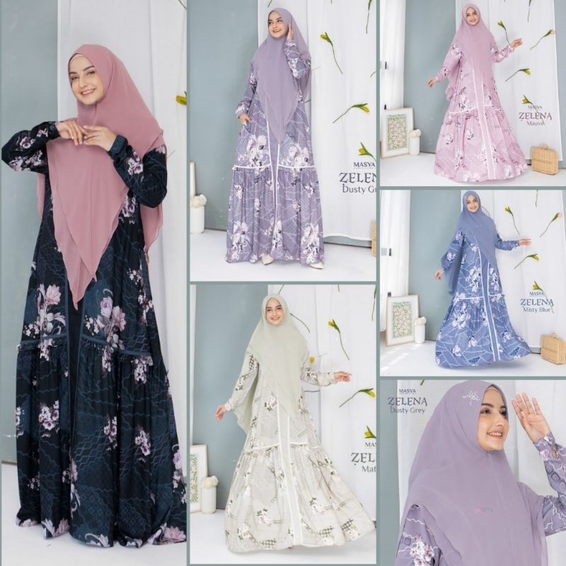[MADENIA SYAR'I MASYA] GAMIS SYARI / DRESS SET PRINTING TERBARU" ZELENA SERIES" By Madenia Syari Mas