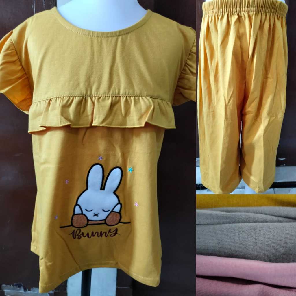 Babydoll Amro Anak Celana 3/4 Label PUTIH SIze XL Baju Tidur Anak Cewek/Perempuan