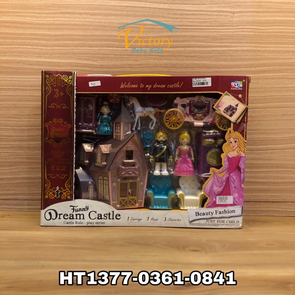 Mainan Funny Dream Castle Golden House - Mainan Castle Anak Perempuan HT1377
