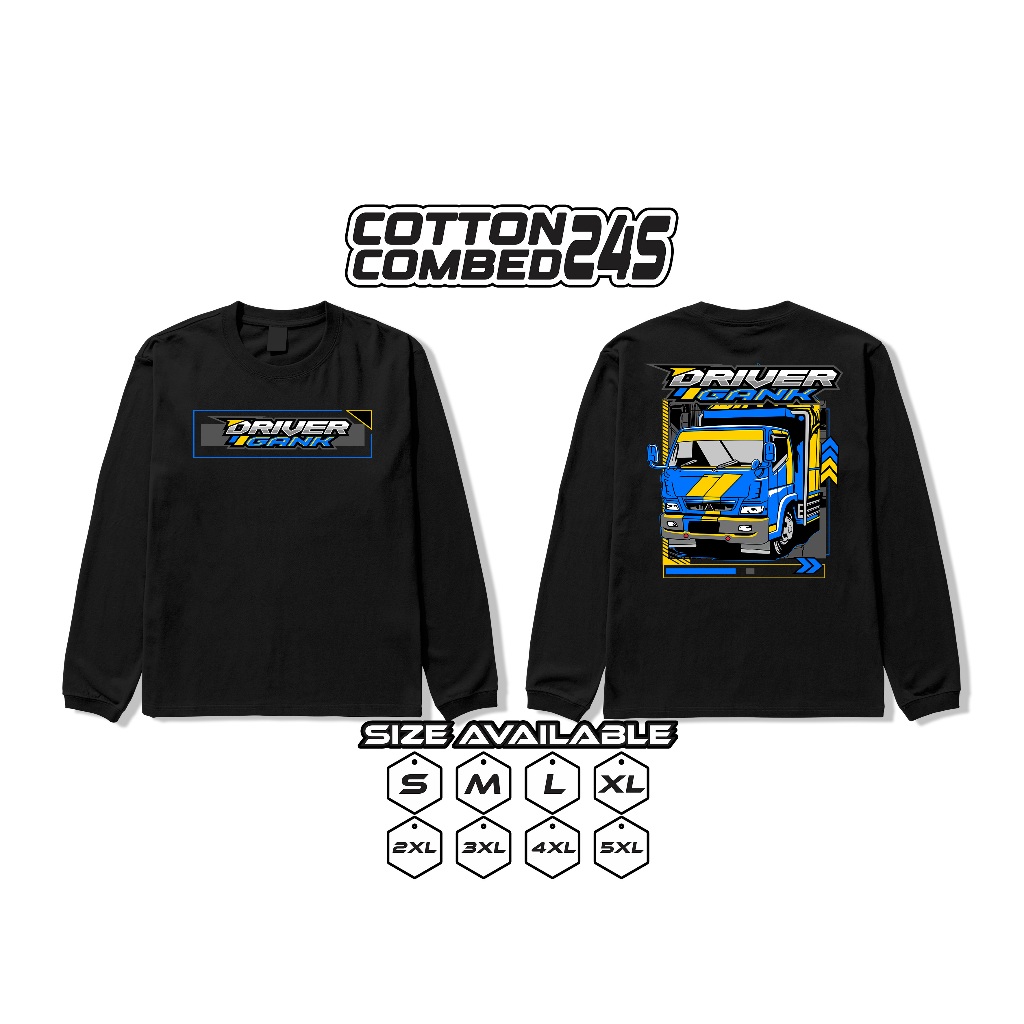 Kaos Lengan Panjang Truck Canter Driver Gank Big Size Jumbo