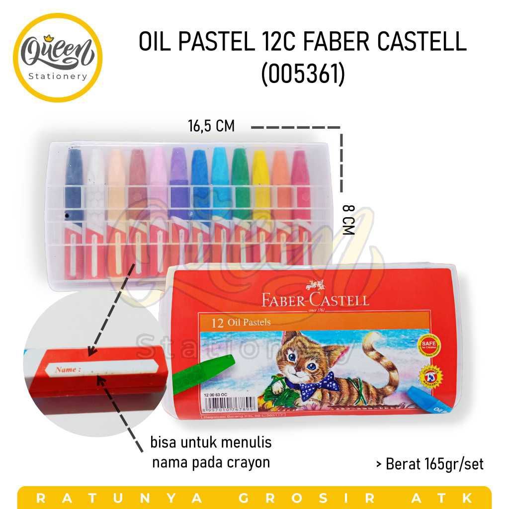 

1 SET OIL PASTEL 12C FABER CASTELL CRAYON KRAYON ALAT MEWARNAI (005361)
