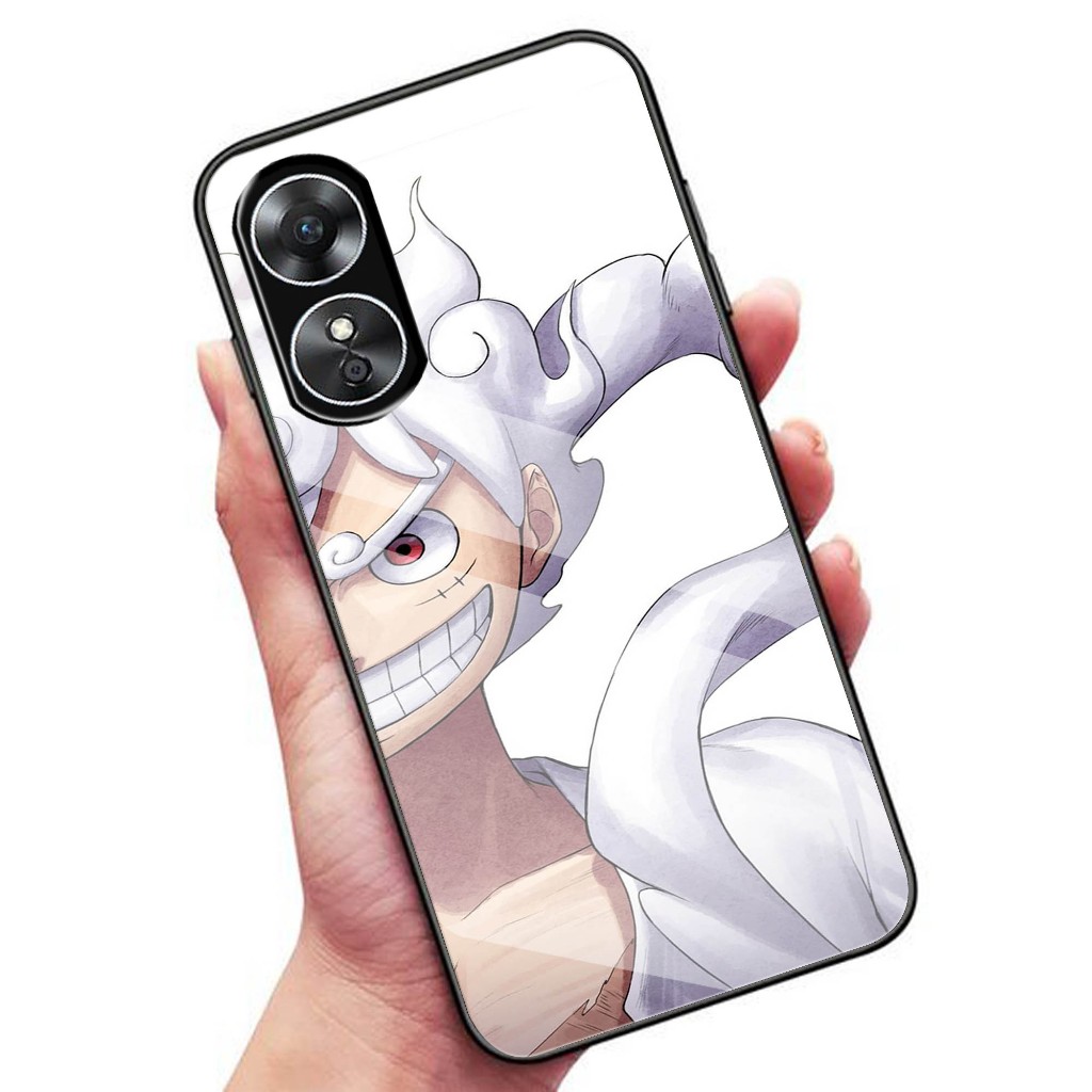 (Q67) Casing Hp Gacse Glass Kaca Kilau Oppo A17 - Case Oppo - Softcase Hp Oppo A17 - Case Glass Anim
