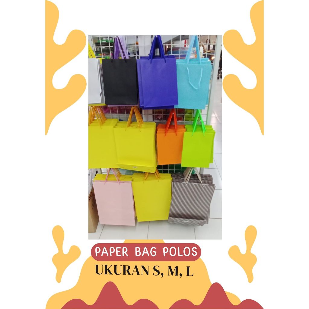 

Paper bag polos ukuran S M L // Goodie bag polos