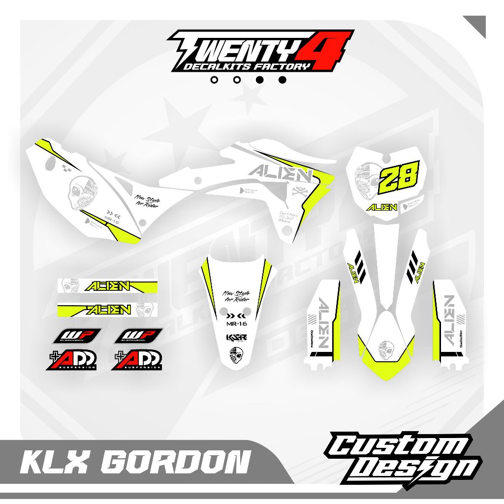 Decal Klx Gordon Alien Superglossy Premium - Bisa Custom Design