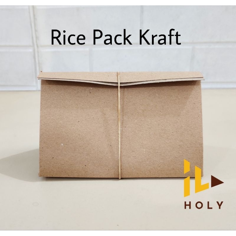 Fobo Rice Pack Kraft Laminasi / Bungkus Nasi Lipat Kekinian