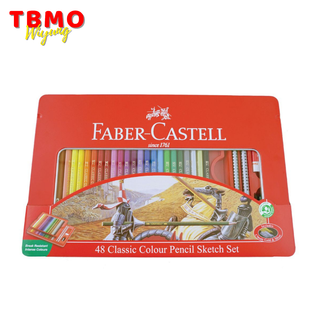 

Faber Castell Classic Colour Pencil Pensil Warna set 48 Tin Case 115849