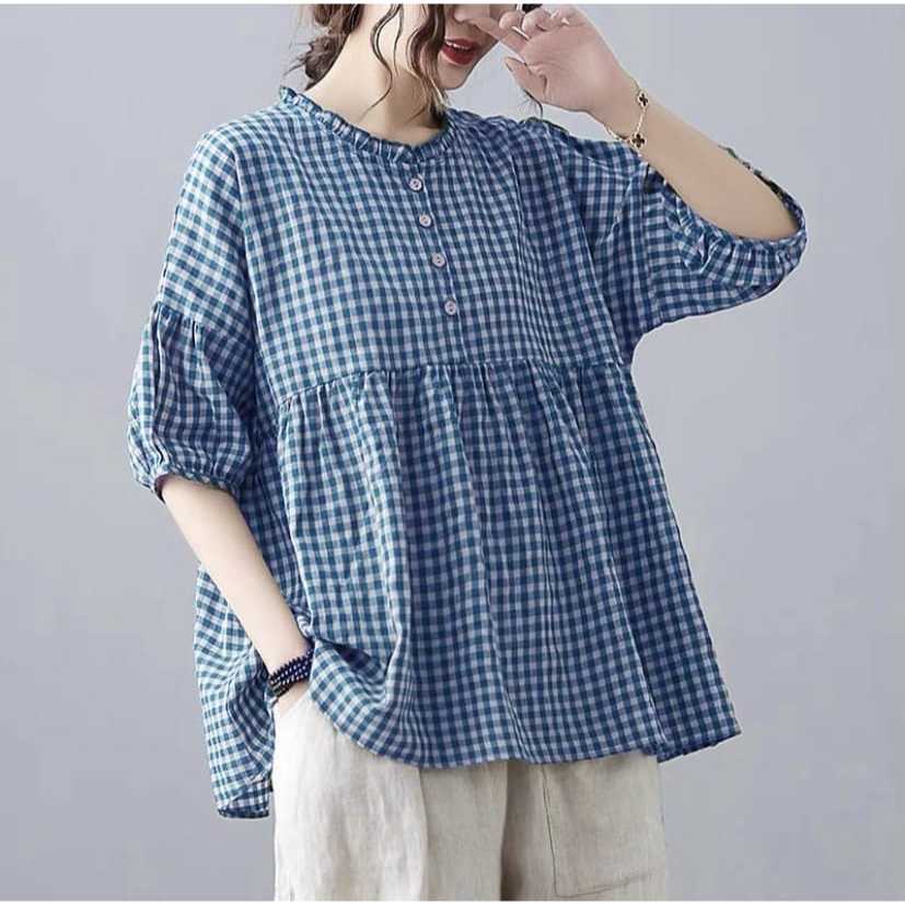 Atasan Wanita Jumbo Babydoll Katun Import