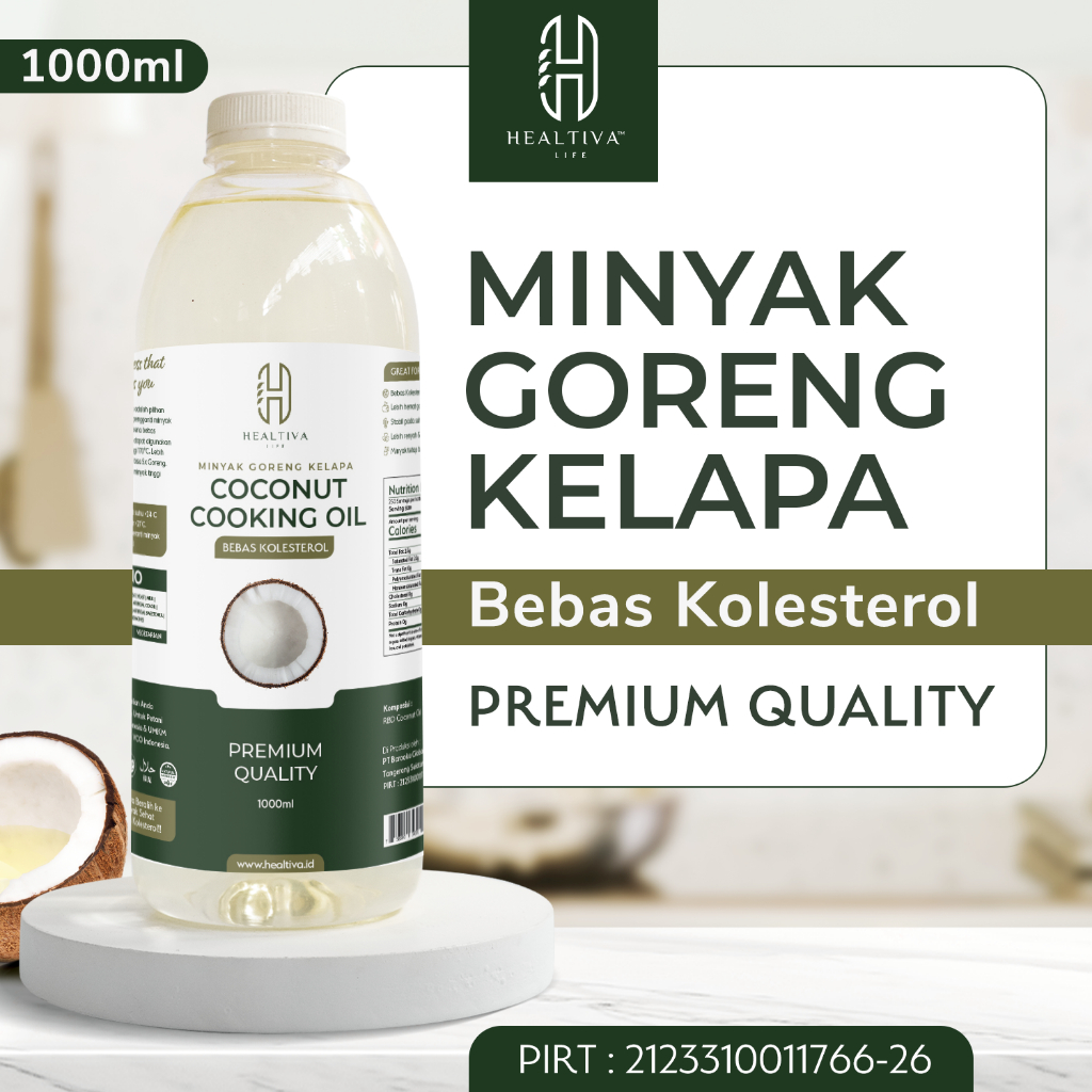 

HEALTIVA Minyak Goreng Kelapa Murni 1 Liter / Minyak Kelapa Murni NON KOLESTEROL Cooking Coconut Oil