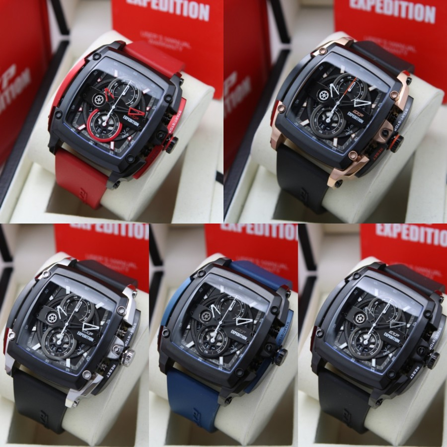 Jam Tangan Pria Expedition E 3008 E3008 3008 Garansi Rubber 100% raffle