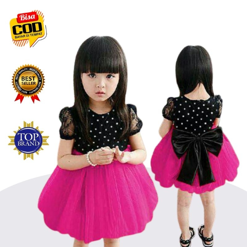 Aitentica Dress Anak Baju Pesta Gaun Ultah Ulang Tahun Putri Cewek 2 3 4 Tahun Drees Kondangan Cewe