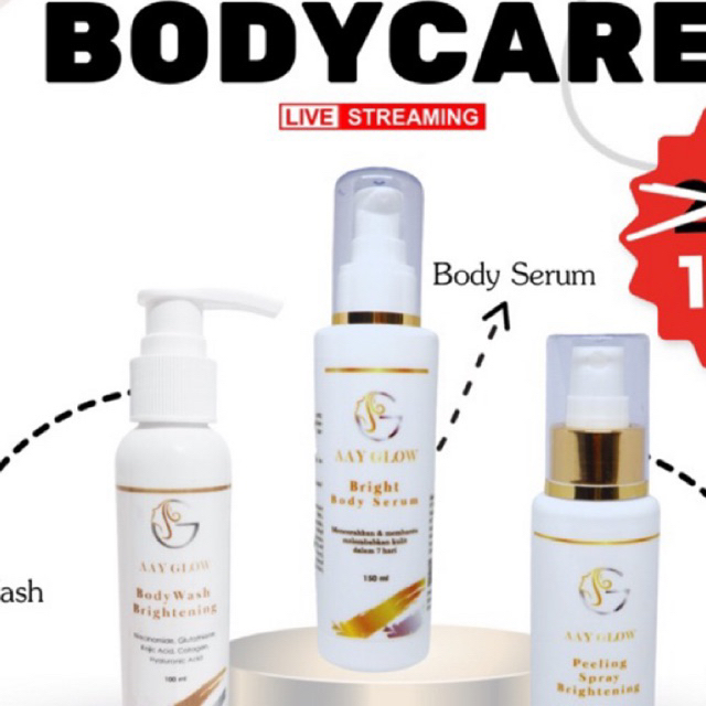 AAY GLOW BODYCARE PAKET LENGKAP ( BONUS TAS , SABUN , LIPSERUM)