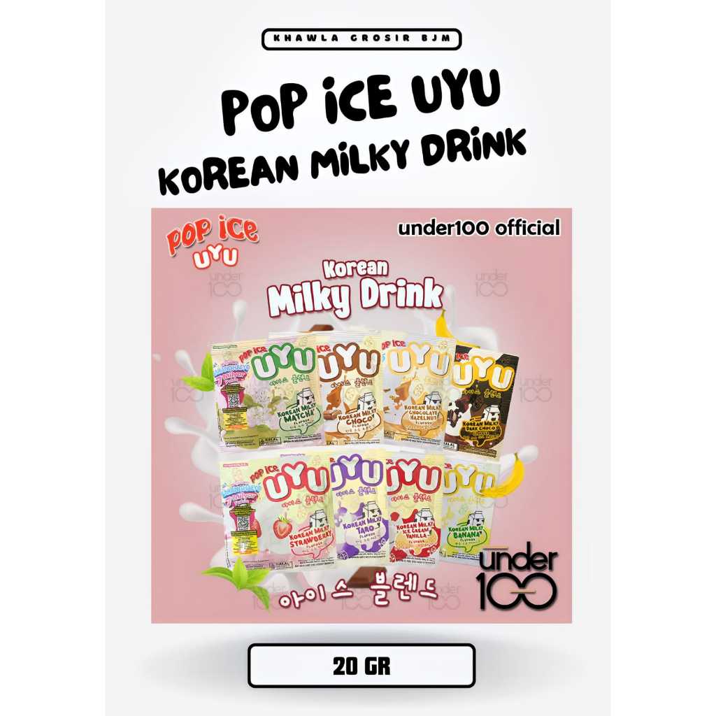 

POP ICE UYU KOREAN MILKY DRINK ALL VARIANT 20 GR SACHET