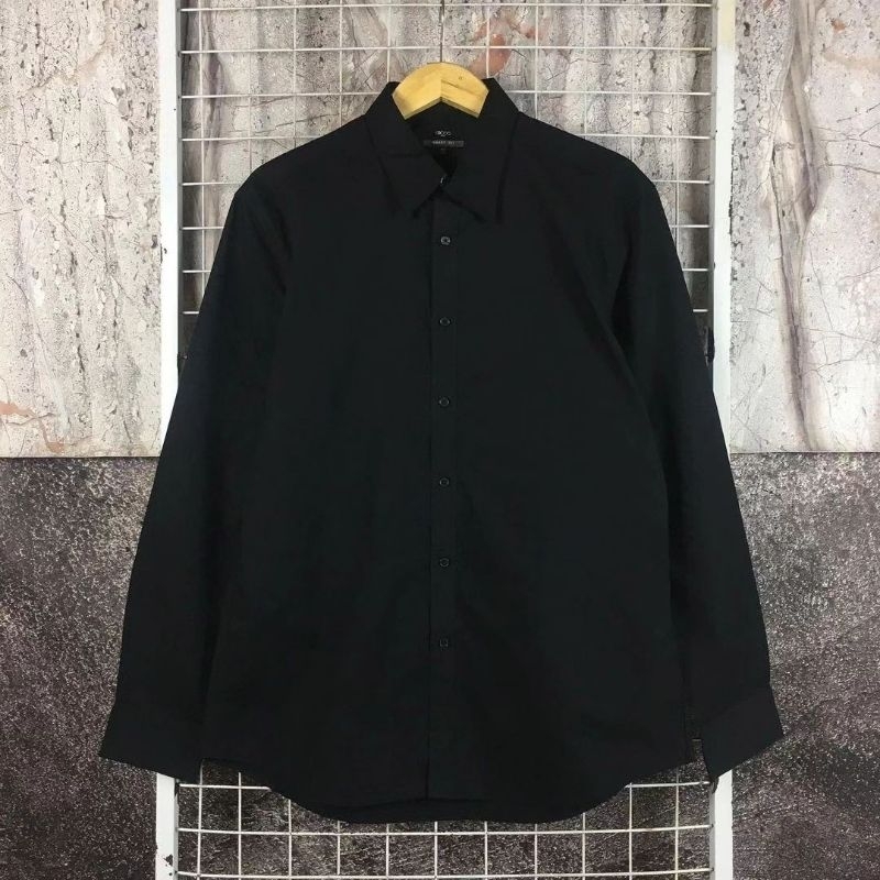 Kemeja Lengan Panjang Pria Hitam Polos Original G2000 . SDA 03208 Second Bekas Preloved