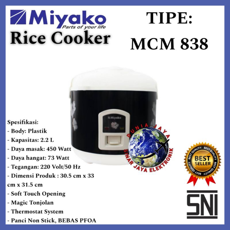 RICE COOKER MIYAKO MCM 838
