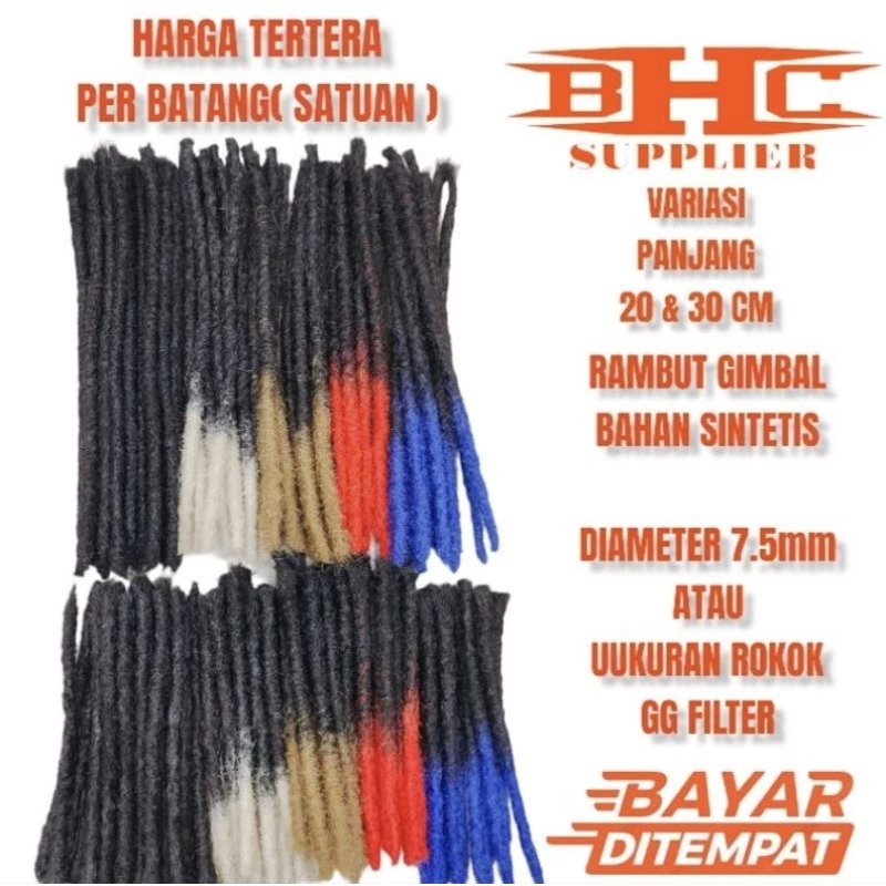 Rambut Gimbal Sintetis 30cm / Dreadlocks / Dreadlock / Pasang Rambut Gimbal Parting Rapih