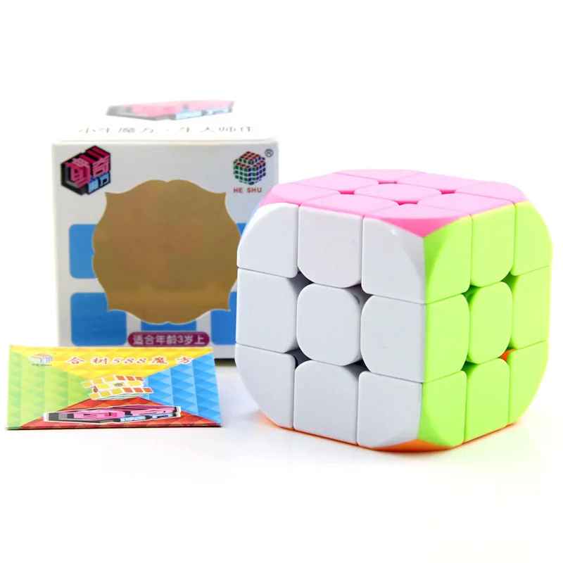 Rubik 3x3 He Shu Obtuse Angle Sudut Bulat Stickerless