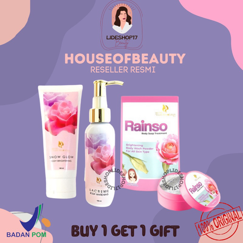 [READY] LA CREME BODY BLEACHING WHITENING SNOW GLOW BODY BRIGHTENING REVOLUTION PLUS RAINSO BODY SOA