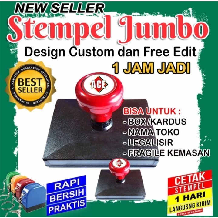 

Stempel Flash Custom Ukuran Jumbo Stampel Besar Kardus Packing label branding nama logo box kemasan