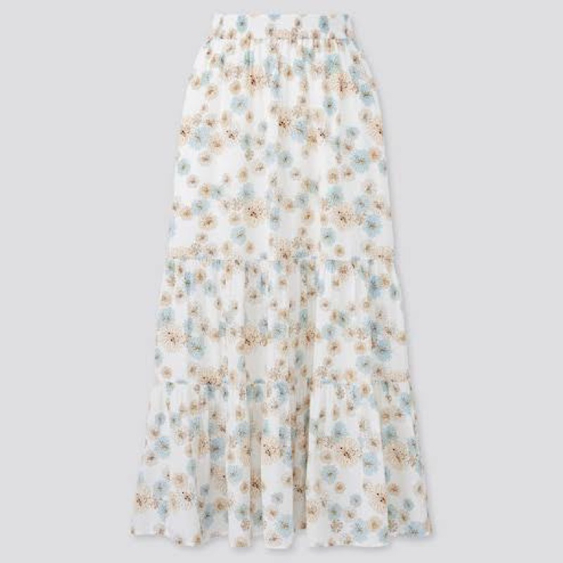 Uniqlo Paul & Joe Tiered long Skirt - Flower skirt uniqlo